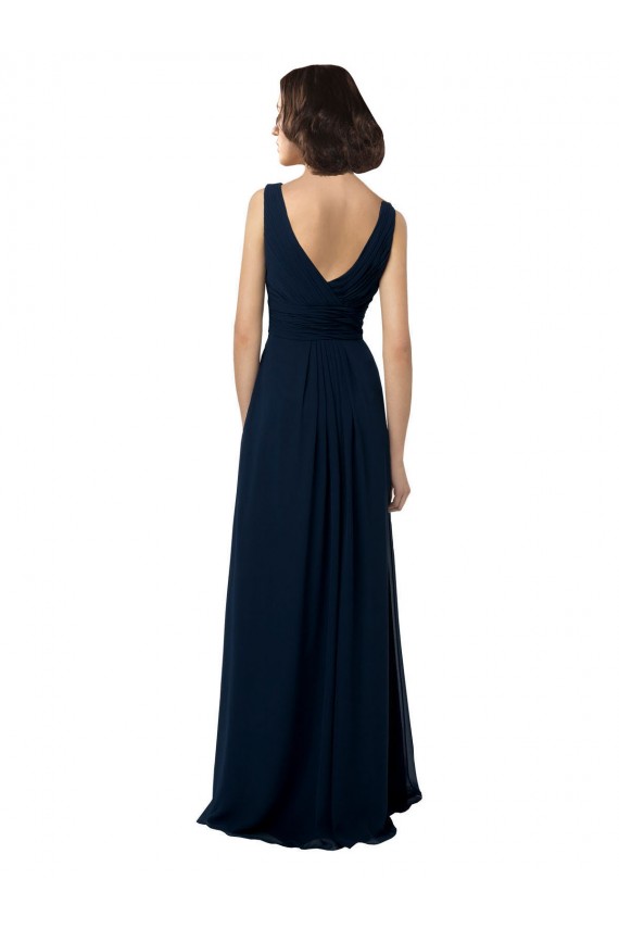 Chiffon A-Line Long Sleeveless V-Back Bridal Party Dress Sheffield