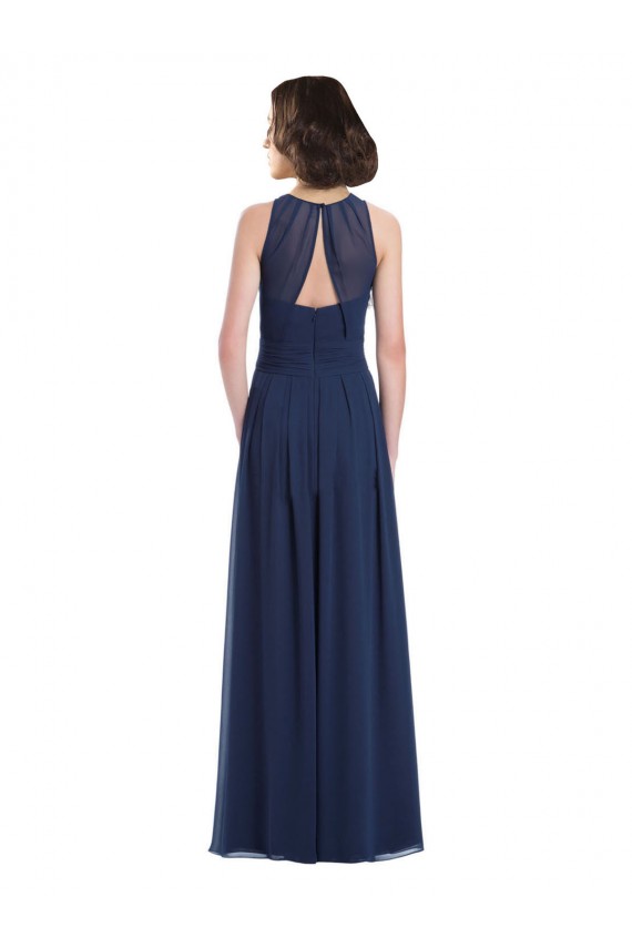 Chiffon A-Line Long Floor Length Sleeveless Keyhole Back Bridesmaid Dress Sheffield