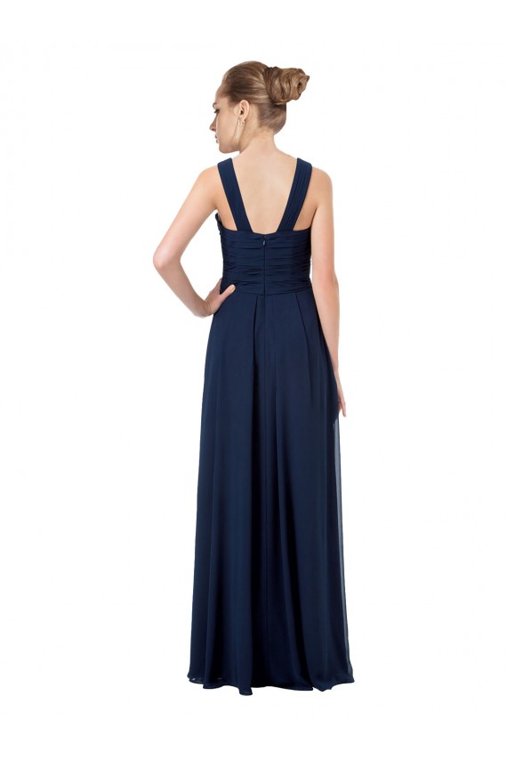 Chiffon A-Line Sleeveless Dark Navy Bridesmaid Dress Sheffield