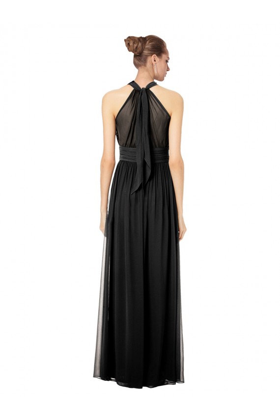 Soft Chiffon A-Line Long Sleeveless Hunter Keyhole Back Bridesmaid Dress Sheffield