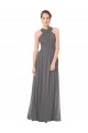 Soft Chiffon A-Line Long Sleeveless Keyhole Back Bridesmaid Dress Sheffield