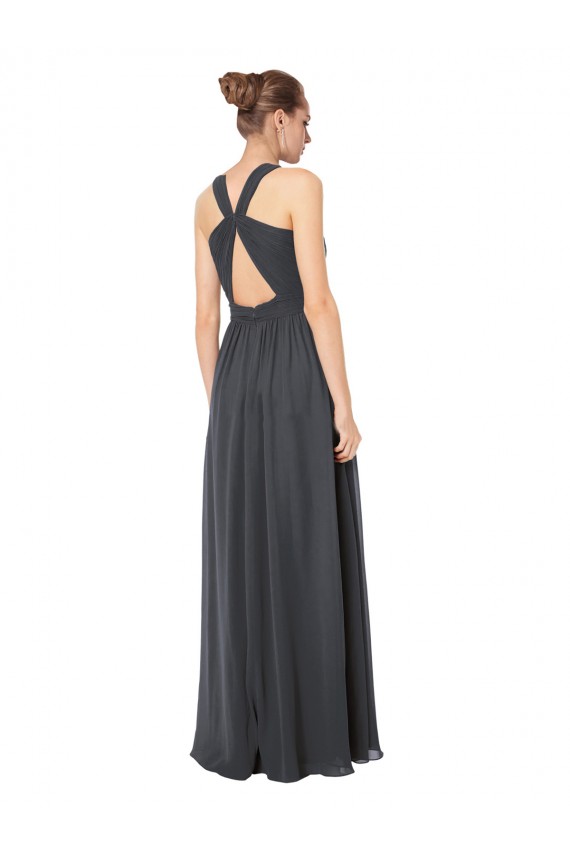 Soft Chiffon A-Line Long Sleeveless Keyhole Back Bridesmaid Dress Sheffield
