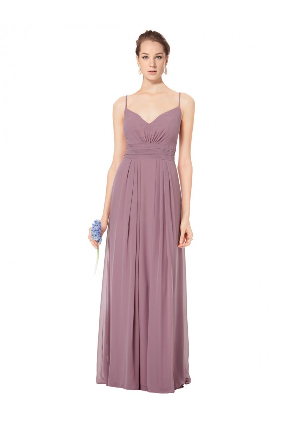 Soft Chiffon A-Line Long Sleeveless Open Back Bridesmaid Gowns Sheffield
