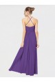 Soft Chiffon Long Sleeveless Criss Cross Back Bridesmaid Dress Sheffield