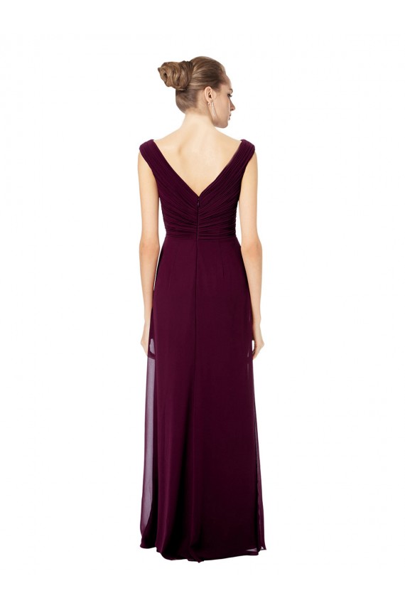 Soft Chiffon A-Line Long Sleeveless Off the Shoulder Open Back Bridesmaid Dresses Sheffield