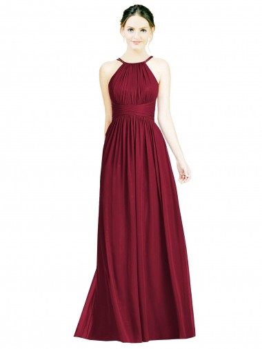 Chiffon A-Line Long Sleeveless Open Back Formal Dress / Bridesmaid Dress Sheffield