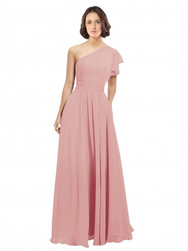 Chiffon A-Line Sleeveless Bliss Pink Bridesmaid Dress / Evening Dress Sheffield