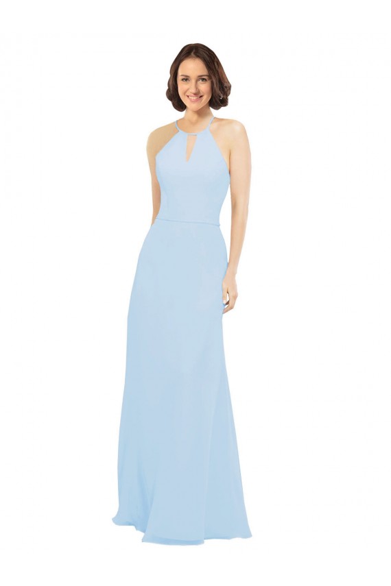 Soft Chiffon A-Line Long Sleeveless Wedding Party Dress Sheffield