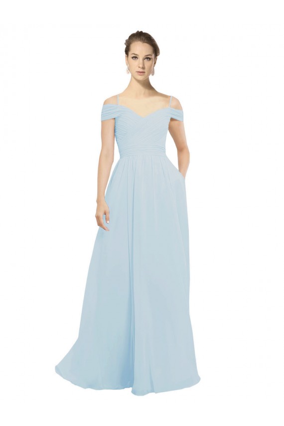 Soft Chiffon A-Line Long Sleeveless Sea Glass Evening Dress / Bridesmaid Dress Sheffield