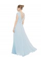 Soft Chiffon A-Line Long Sleeveless Sea Glass Bridesmaid Dress Sheffield