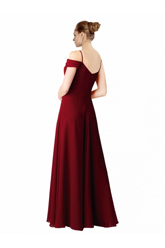 Chiffon A-Line Long Sleeveless Burgundy Bridesmaid Dress / Evening Dress Sheffield