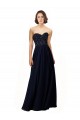 Soft Chiffon Sheath Long Sleeveless Dark Navy Bridesmaid Dresses Sheffield
