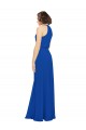 Soft Chiffon A-Line Long Sleeveless Royal Blue Bridal Party Dress Sheffield