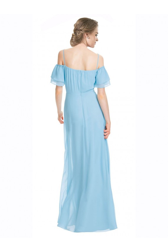 Soft Chiffon A-Line Long Sleeveless Mint Green Bridesmaid Gowns Sheffield