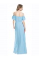 Soft Chiffon A-Line Long Sleeveless Mint Green Bridesmaid Gowns Sheffield