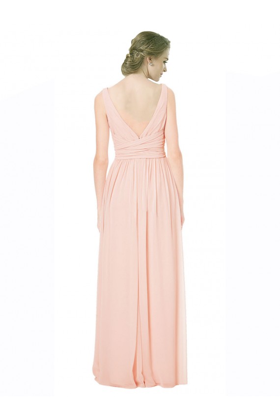 Chiffon A-Line Long Sleeveless V-Back Wedding Party Dress Sheffield
