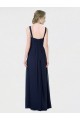 Lxue Chiffon A-Line Long Sleeveless Low Back Dark Navy Bridesmaid Dresses Sheffield