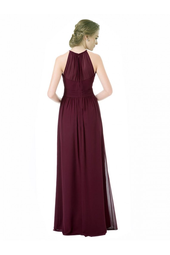 Chiffon A-Line Long Sleeveless Black Bridesmaid Dresses Sheffield
