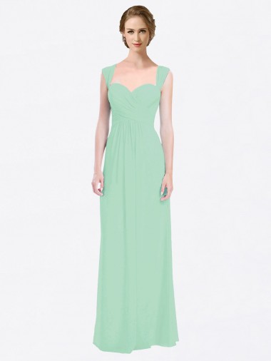 Soft Chiffon A-Line Long Cap Sleeves V-Back Bridesmaid Dress Sheffield