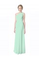 Soft Chiffon A-Line Long Sleeveless Mint Green Bridesmaid Dress Sheffield
