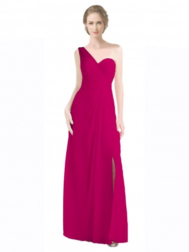 Soft Chiffon A-Line Long Sleeveless Red Bridesmaid Dress Sheffield