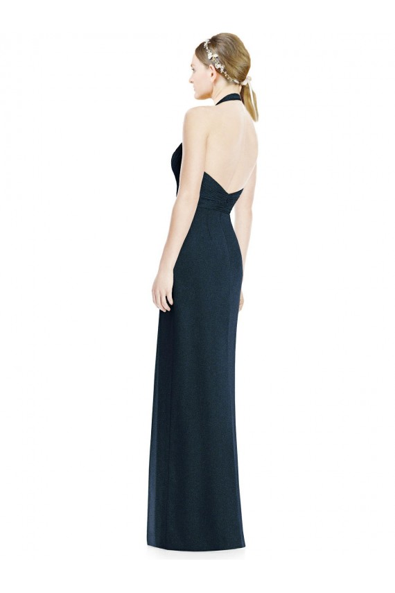 Soft Chiffon A-Line Long Sleeveless Open Back Side Front Slit Bridesmaid Dresses Sheffield