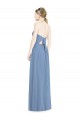 Chiffon A-Line Long Floor Length Sleeveless Low Back Dusty Blue Bridesmaid Dresses Sheffield