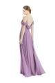 Soft Chiffon A-Line Long Sleeveless Off the Shoulder Open Back Evening Dresses Sheffield