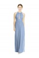 Chiffon A-Line Sleeveless Dusty Blue Wedding Party Dress Sheffield