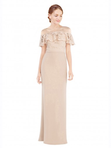 Soft Chiffon & Lace A-Line Long Sleeveless Prom Dress / Bridesmaid Dress Sheffield