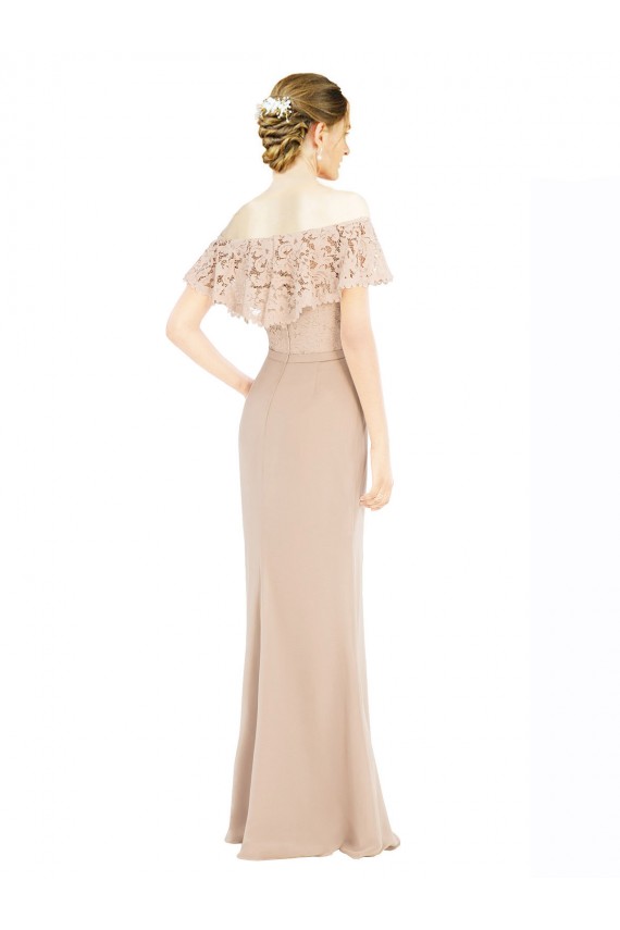 Soft Chiffon & Lace A-Line Long Sleeveless Prom Dress / Bridesmaid Dress Sheffield
