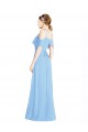 Soft Chiffon A-Line Long Cold Shoulder Low Back Formal Dress / Bridesmaid Dress Sheffield