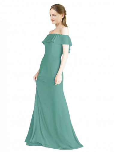 Soft Chiffon Long Sleeveless Bridal Party Dress Sheffield