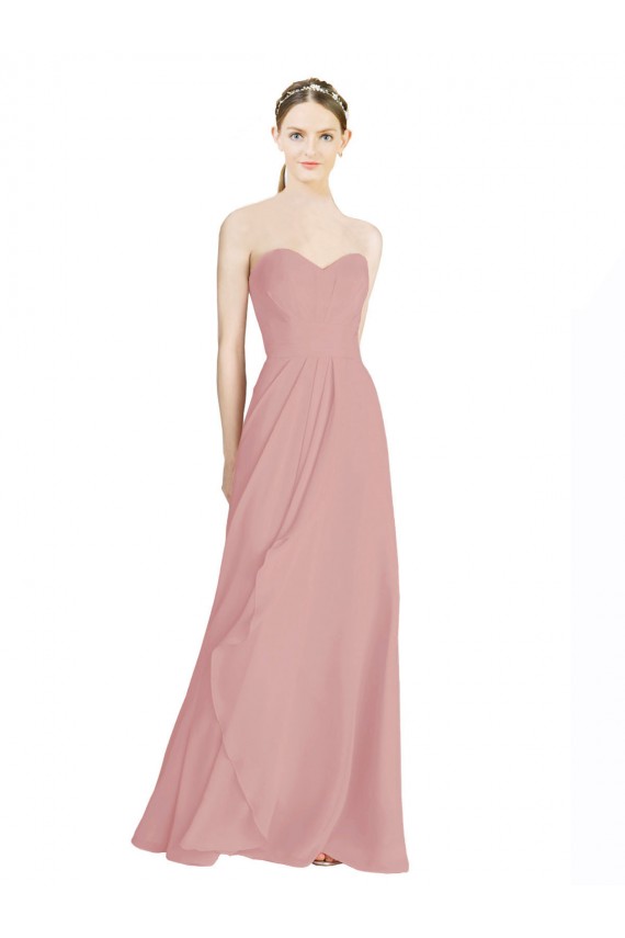 Soft Chiffon A-Line Long Sleeveless Low Back Bridesmaid Dress / Formal Dress Sheffield