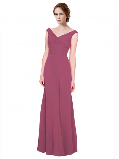 Soft Chiffon A-Line Long Sleeveless Mauve Taupe Bridesmaid Dress Sheffield