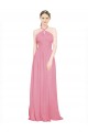 Chiffon A-Line Long Sleeveless Skin Pink Bridesmaid Dress / Evening Dress Sheffield