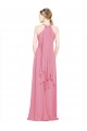 Chiffon A-Line Long Sleeveless Skin Pink Bridesmaid Dress / Evening Dress Sheffield