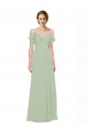 Lxue Chiffon A-Line Long Sleeveless Low Back Bridesmaid Dress Sheffield
