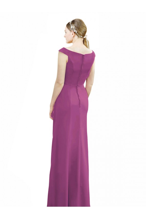 Soft Chiffon Mermaid Long Sleeveless Bridesmaid Dress Sheffield