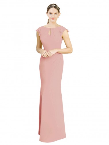 Soft Chiffon Mermaid Long Cap Sleeves Formal Dress / Bridesmaid Dress Sheffield