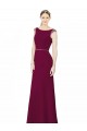 Soft Chiffon A-Line Long Sleeveless Boat Neck Low Back Bridesmaid Dresses Sheffield