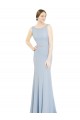 Soft Chiffon A-Line Long Sleeveless Light Sky Blue Low Back Bridesmaid Dress Sheffield