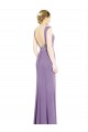 Soft Chiffon A-Line Long Sleeveless Low Back Dark Lavender Bridesmaid Dresses Sheffield
