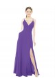 Soft Chiffon A-Line Long Sleeveless Purple Bridesmaid Dresses Sheffield