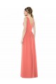 Soft Chiffon A-Line Long Sleeveless Coral V-Back Bridesmaid Dress Sheffield