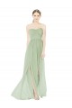 Soft Chiffon Long Sleeveless Low Back Front Slit Evening Dresses Sheffield