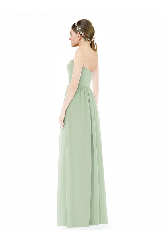 Soft Chiffon Long Sleeveless Low Back Front Slit Evening Dresses Sheffield