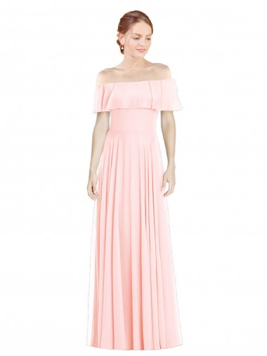 Soft Chiffon A-Line Long Sleeveless Formal Bridesmaid Dress Sheffield