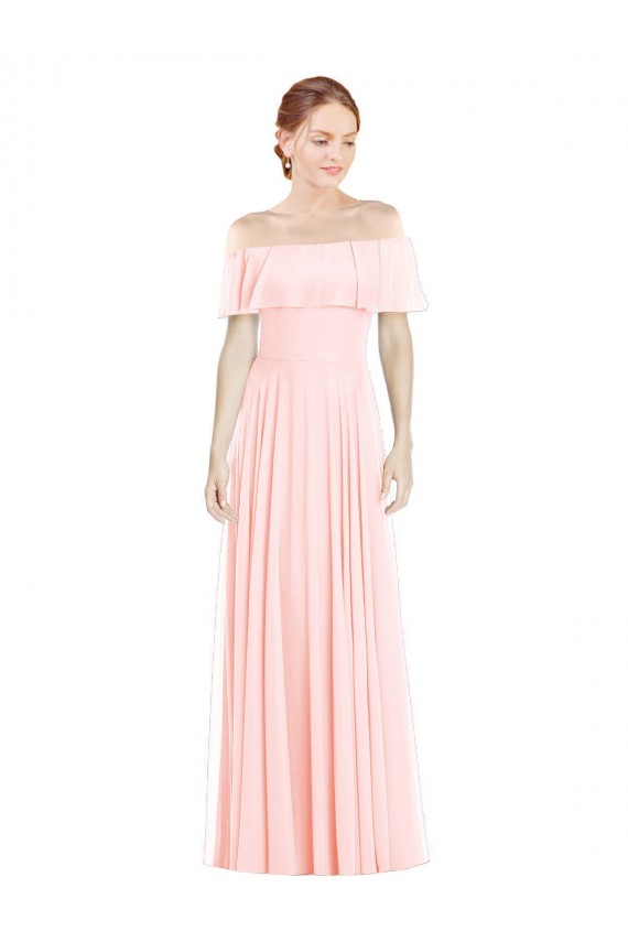 Soft Chiffon A-Line Long Sleeveless Formal Bridesmaid Dress Sheffield