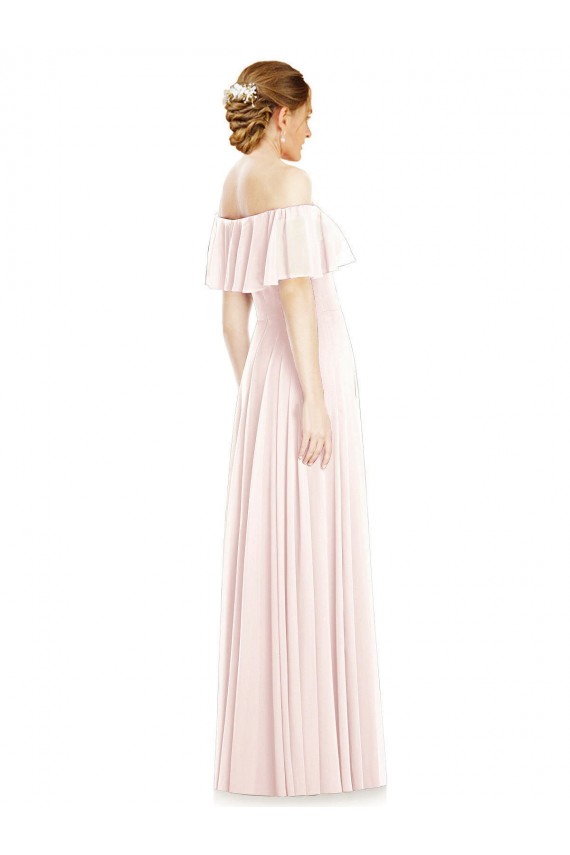 Soft Chiffon A-Line Long Sleeveless Formal Bridesmaid Dress Sheffield
